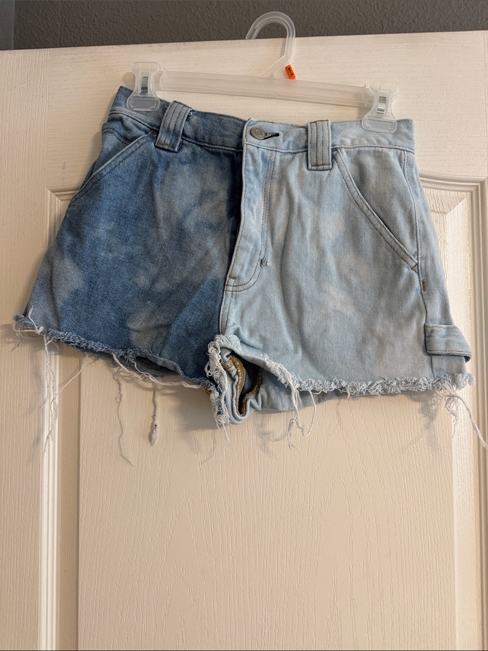 PacSun Two-Tone Light and Medium Blue Denim Shorts